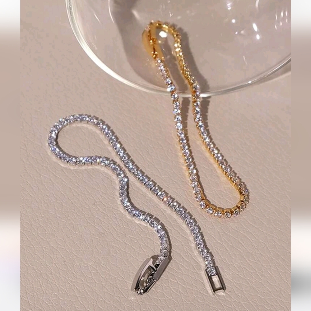 #39 Fashionable 2.5mm Cubic Zirconia Women's Tennis Bracelet, Gold Or Silver